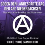 Gegen den Landesparteitag der AfD Niedersachsen: gemeinsame Zuganreise