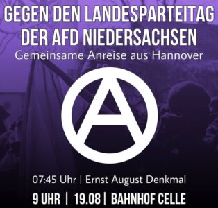 Gegen den Landesparteitag der AfD Niedersachsen: gemeinsame Zuganreise