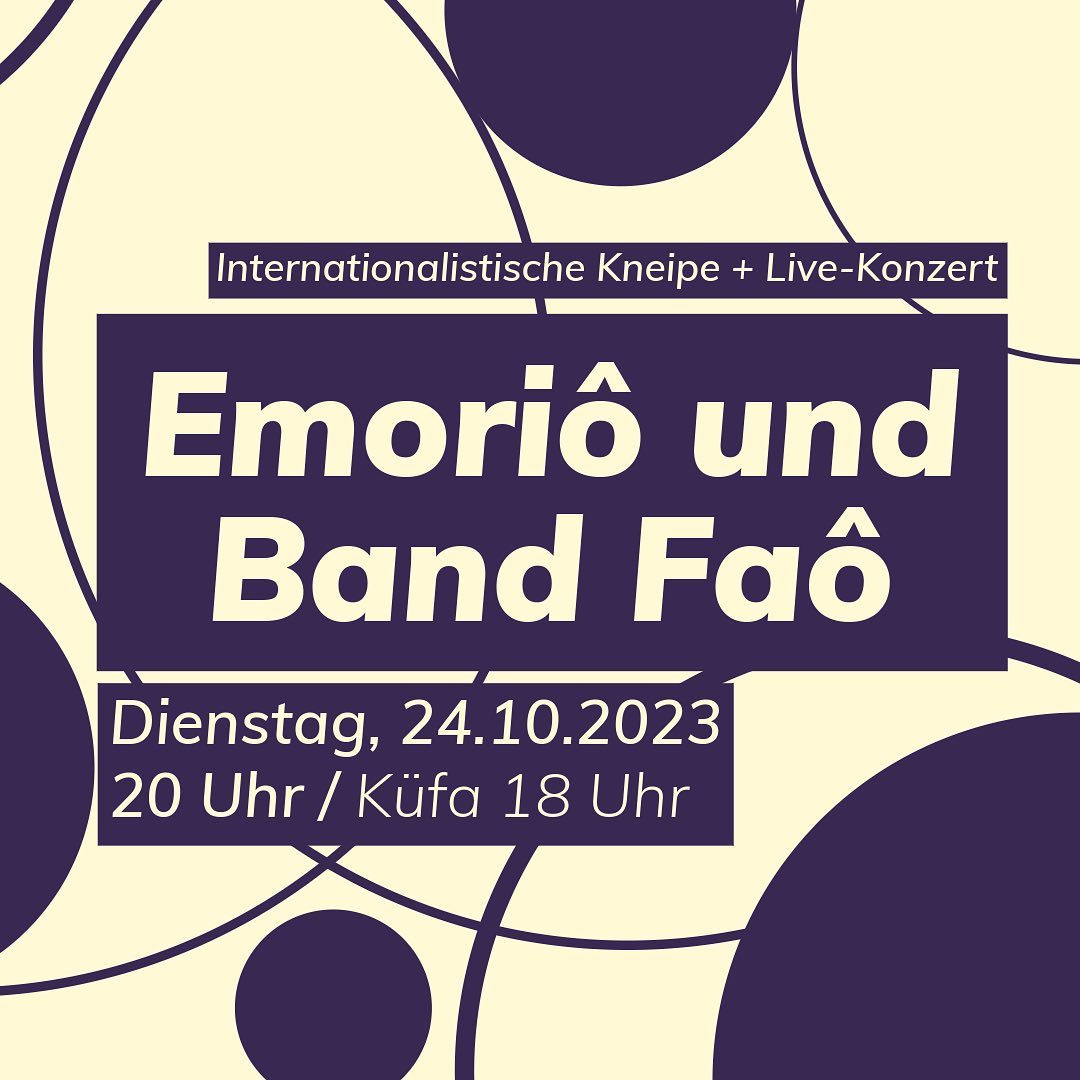 Internationalistische Kneipe + Live-Konzert: Emoriô und Band Faô (Brasilien)