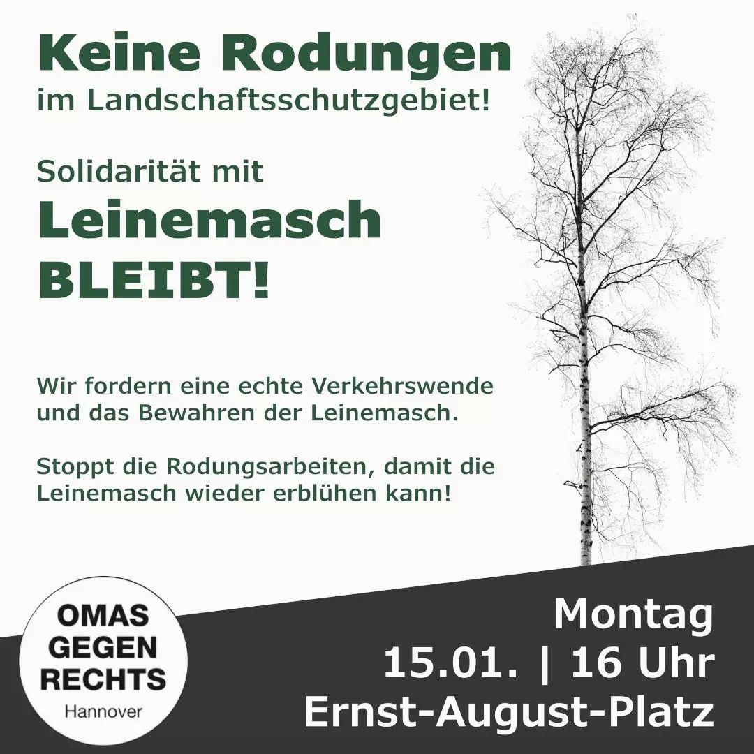 Keine Rodungen im Landschaftsschutzgebiet - Solidarität mit Leinemasch BLEIBT