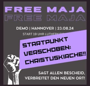 Free Maja! Freiheit für Maja und alle Inhaftierten im Budapest-Verfahren!