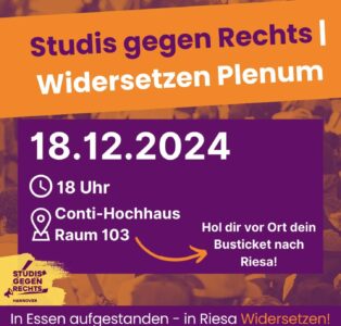Studis gegen Rechts: Widersetzen Plenum