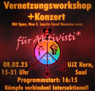 Kämpfe verbinden! Intersektional! Vernetzungsworkshop + Konzert für Aktivisti