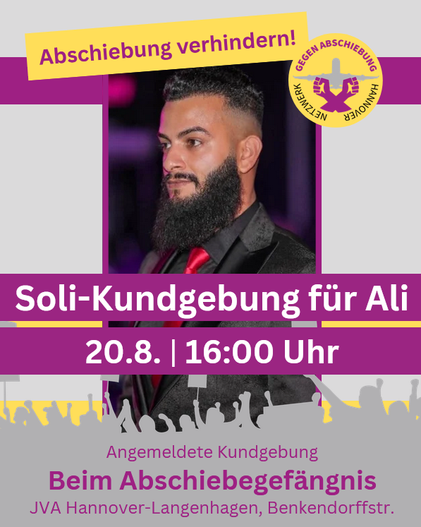 Soli-Kundgebung für Ali: Kein Abschiebung in den Irak!