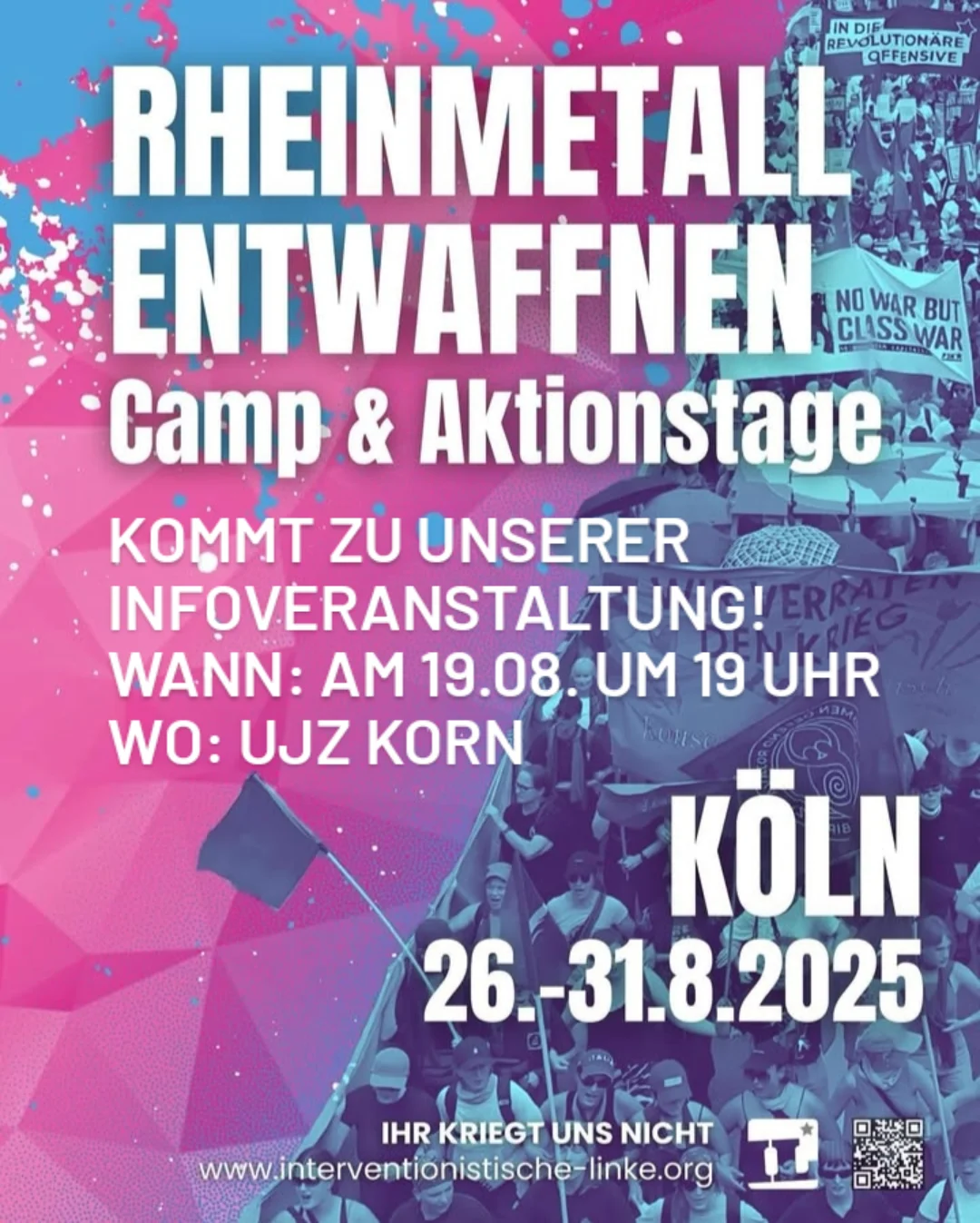 Infovortrag zum Rheinmetall Entwaffnen Camp in Köln