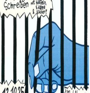 Briefe an Gefangene schreiben mit Waffeln, Kaffee und Kuchen