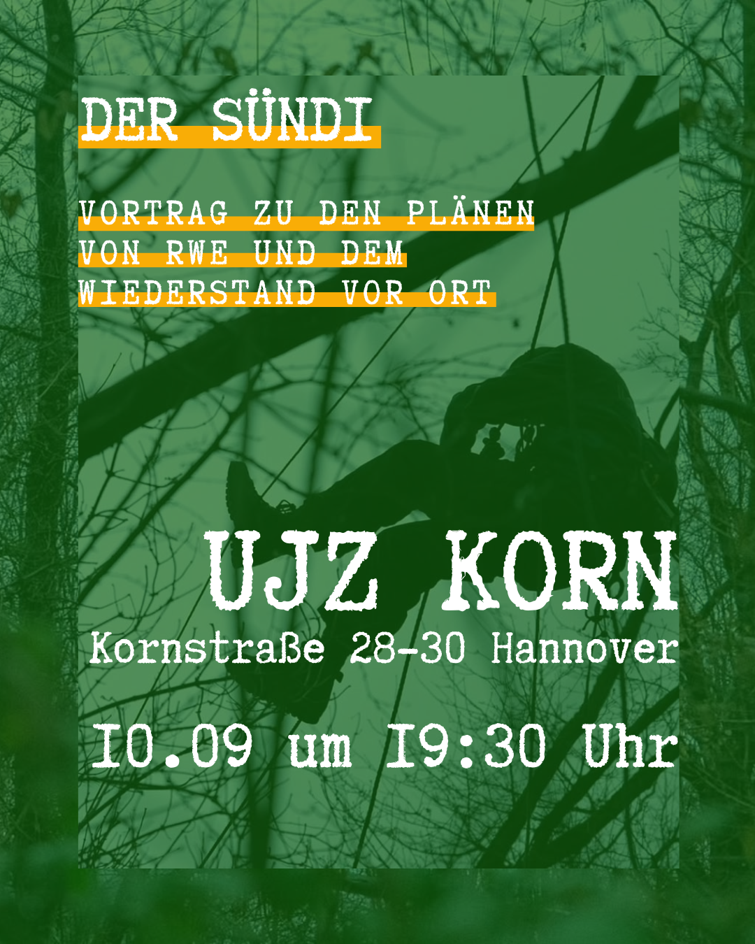 Der Sündi - Vortrag zu den Plänen von RWE und dem Widerstand vor Ort