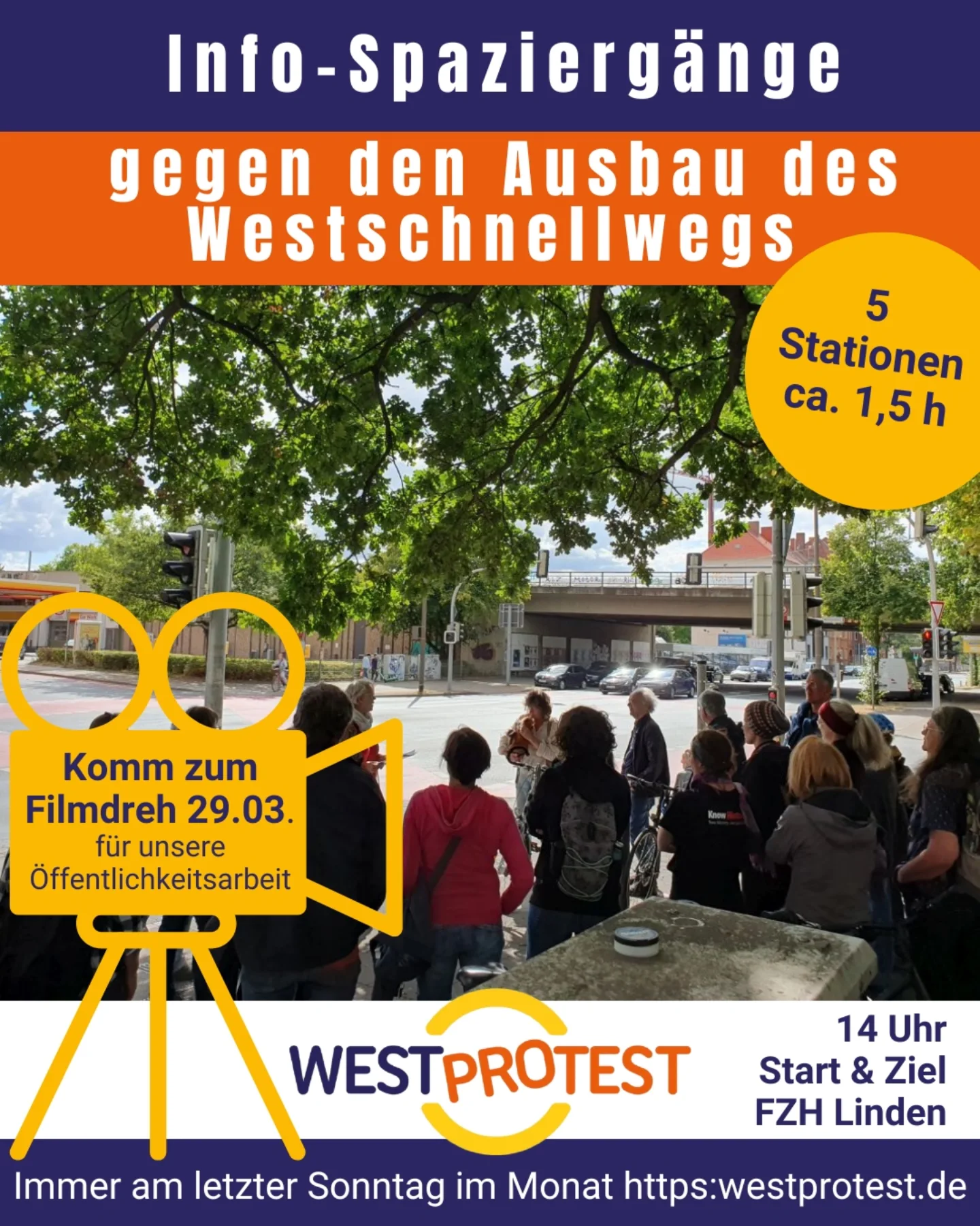 WESTprotest Infospaziergang gegen den Ausbau des Westschnellwegs