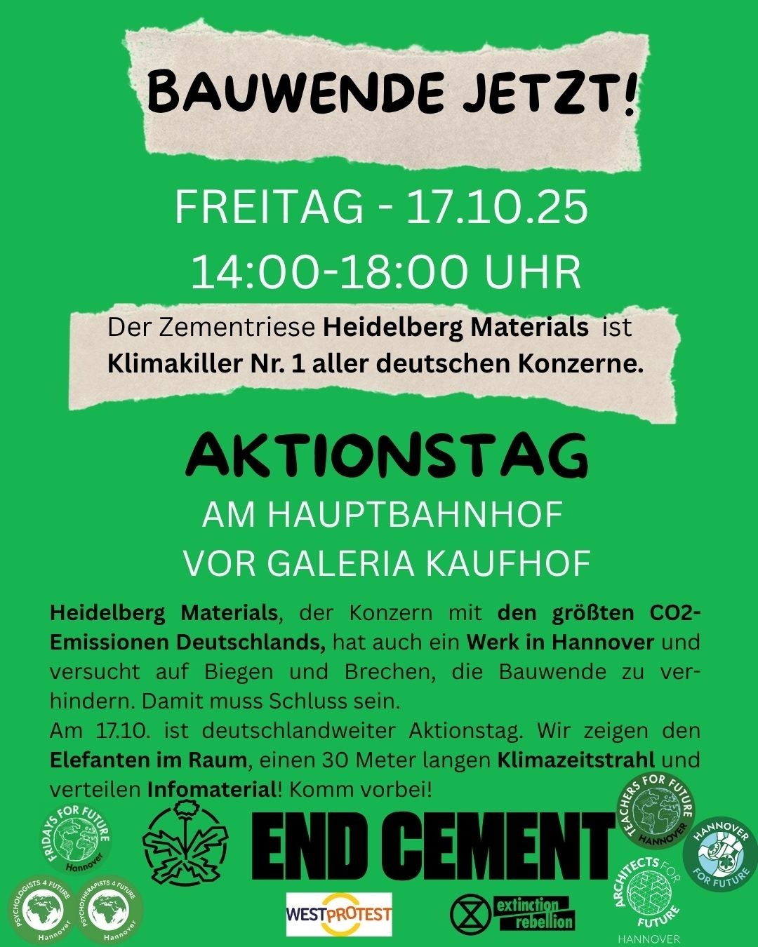 Aktionstag END CEMENT