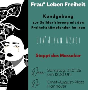 Frau* Leben Freiheit! Kundgebung zur Solidarisierung mit den Freiheitskämpfenden im Iran
