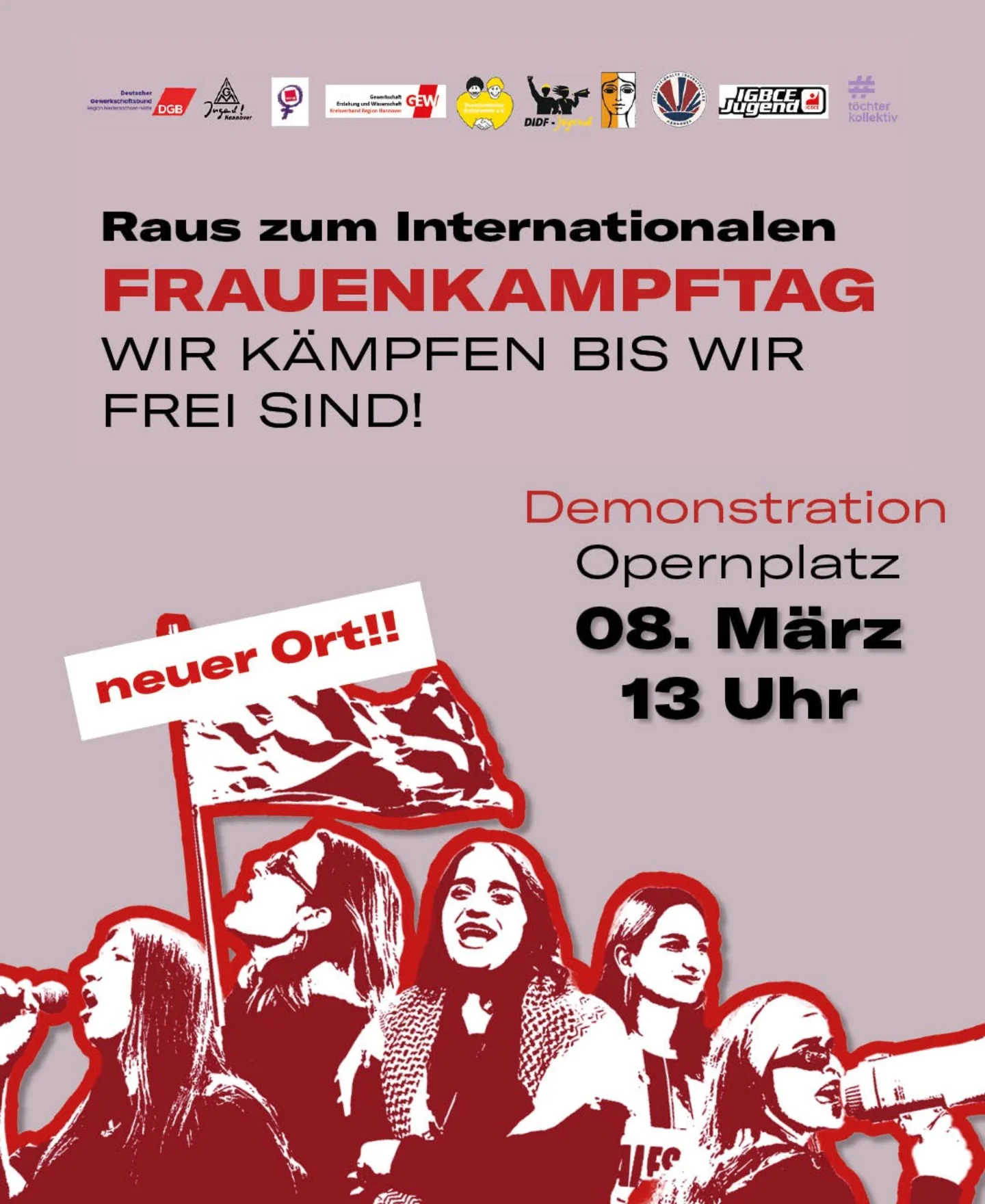 Raus zum Internationalen Frauenkampftag - Wir kämpfen bis wir frei sind!