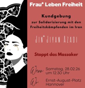 Jin* Jiyan Azadi – Kundgebung zur Solidarisierung mit den Freiheitskämpfenden im Iran