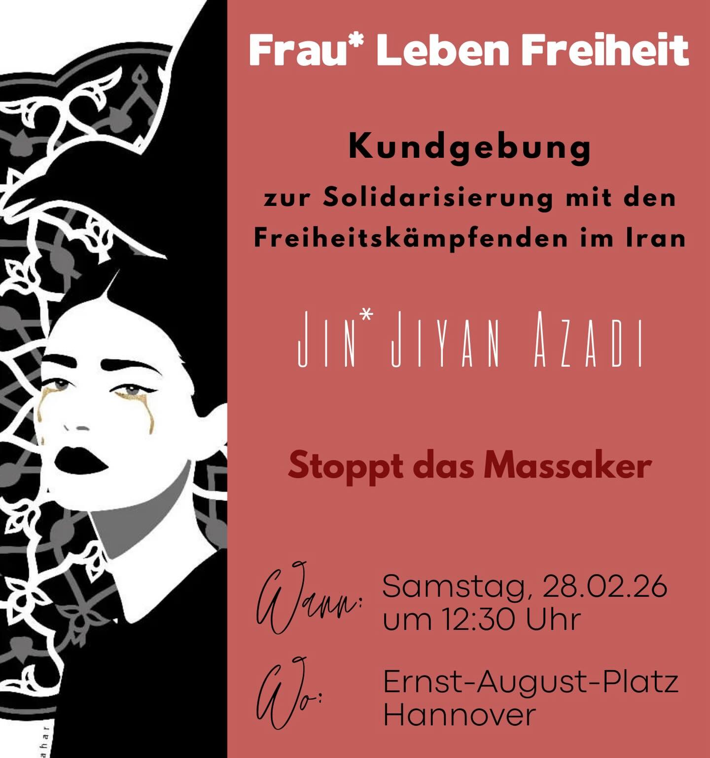 Jin* Jiyan Azadi – Kundgebung zur Solidarisierung mit den Freiheitskämpfenden im Iran