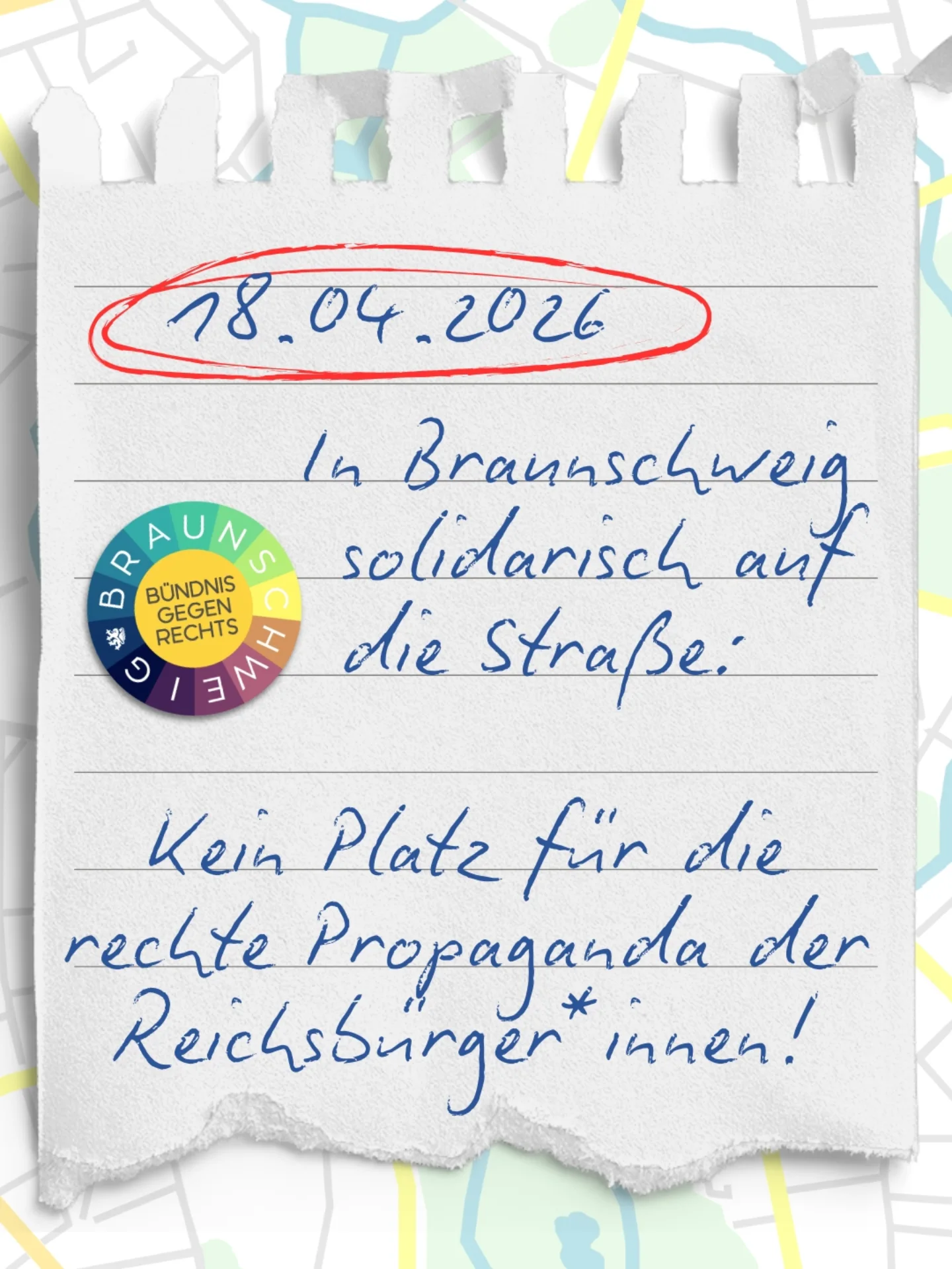 Save-the-Date: Kein Platz für die rechte Propaganda der Reichsbürger*innen! In Braunschweig solidarisch auf die Straße!
