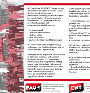 Solidaritätsaktion- für bessere Arbeitsbedingungen bei NH-Hotels