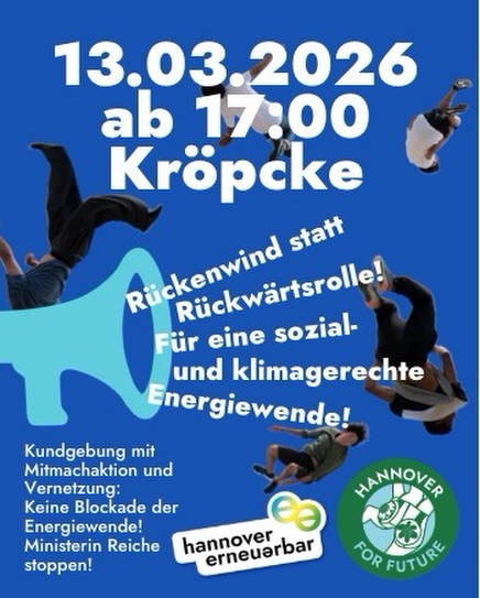 Rückenwind statt Rückwärtsrolle - Für eine sozial- und klimagerechte Energiewende!