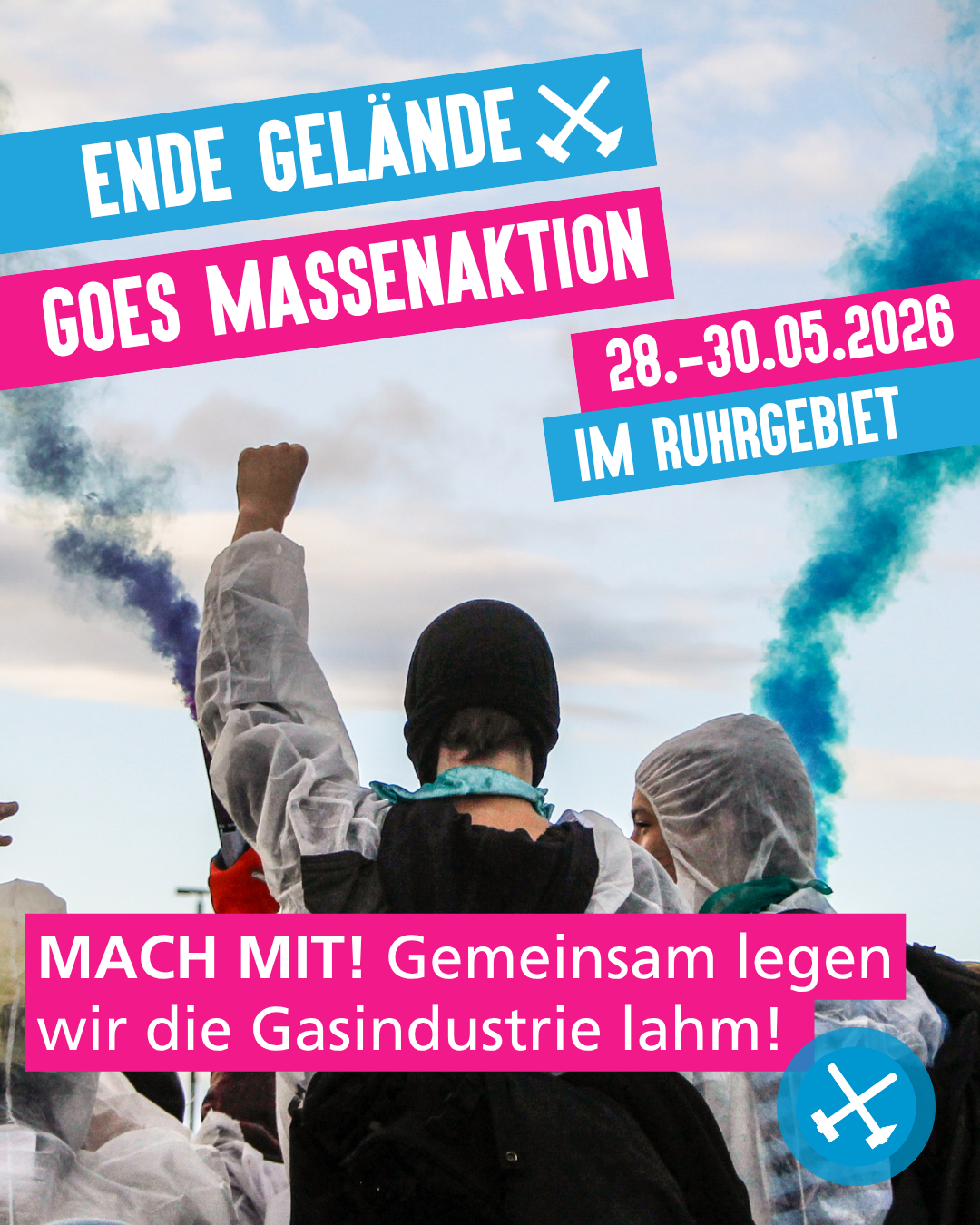 Infotisch zum Klimacamp und zur Ende Gelände Massenaktion 28-30.05. bei der Küfa