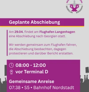 Protest gegen Abschiebung am Flughafen Hannover