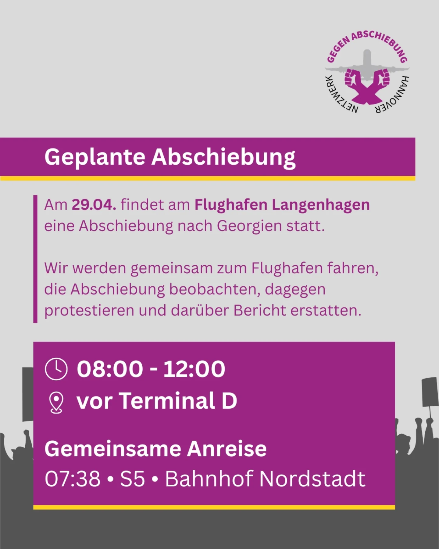 Protest gegen Abschiebung am Flughafen Hannover