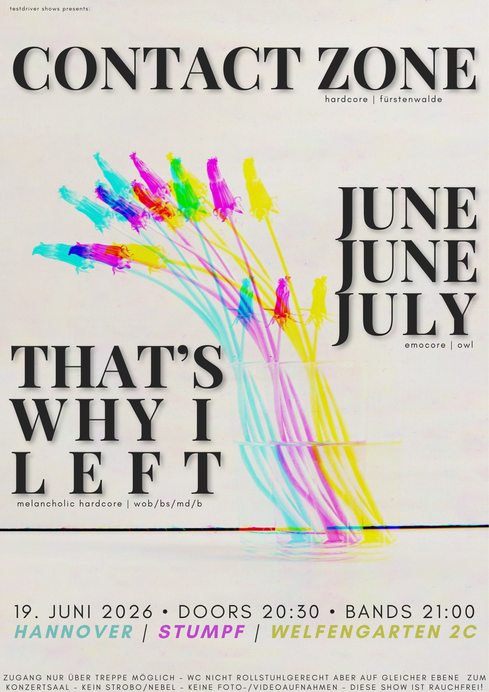 Konzert: THAT'S WHY I LEFT + CONTACT ZONE + JUNEJUNEJULY