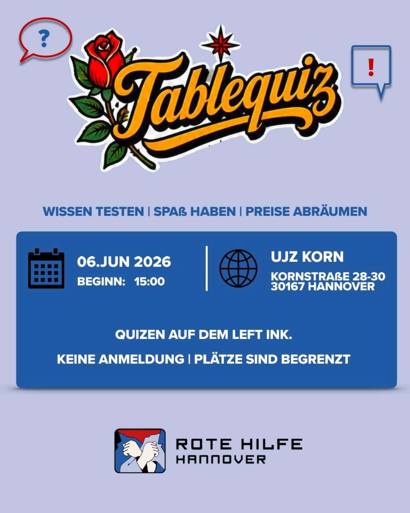 Tablequiz auf dem Left Ink