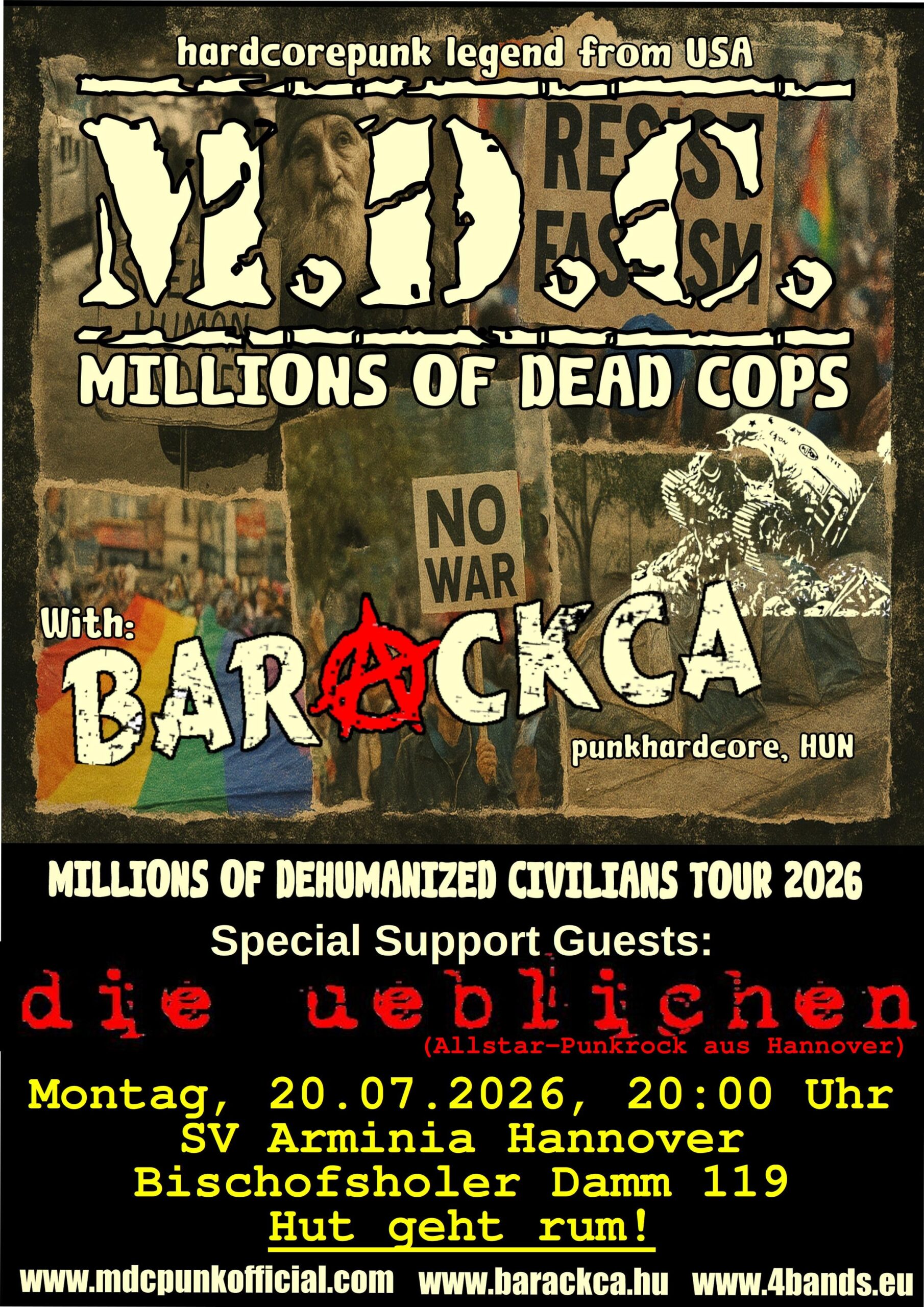 Dreimal Hardcore-Punk und Punkrock: MDC (USA), Barackca (HUN) und die ueblichen (Hannover)