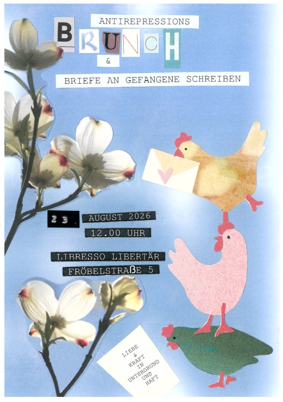Antirepressions-Brunch und Briefe an Gefangene schreiben