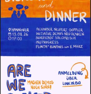 Are we cooked? Diskussionsrunde und gemeinsames Kochen zum Thema \“Demos\“