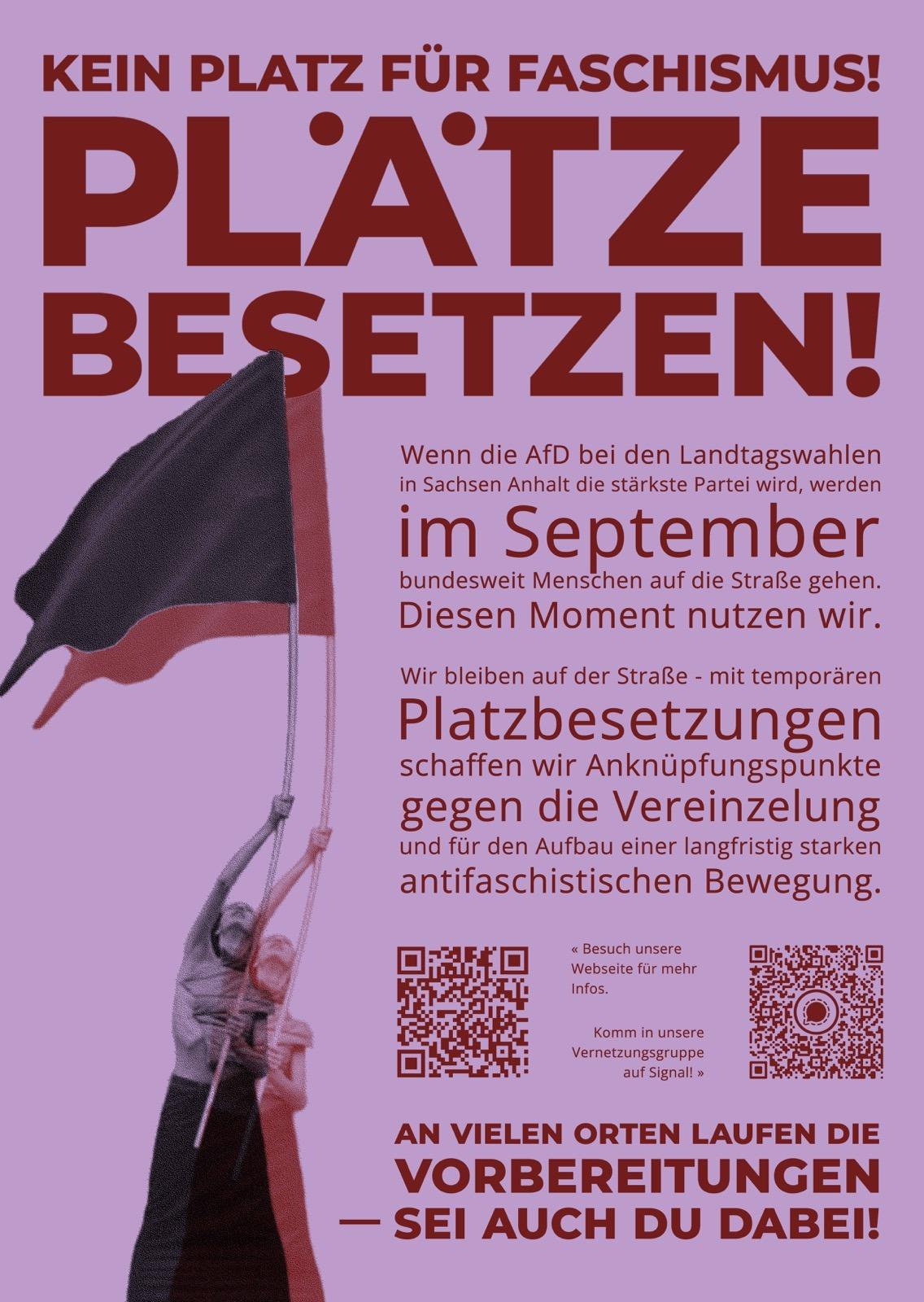 Der nächste antifaschistische Protestmoment kommt! - Sei bei der Planung einer Platzbesetzung dabei!