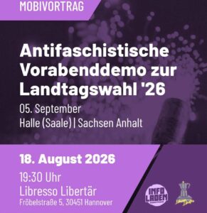 Antifaschistische Vorabenddemo zur Landtagswahl ´26 Halle (Saale) Mobivortrag