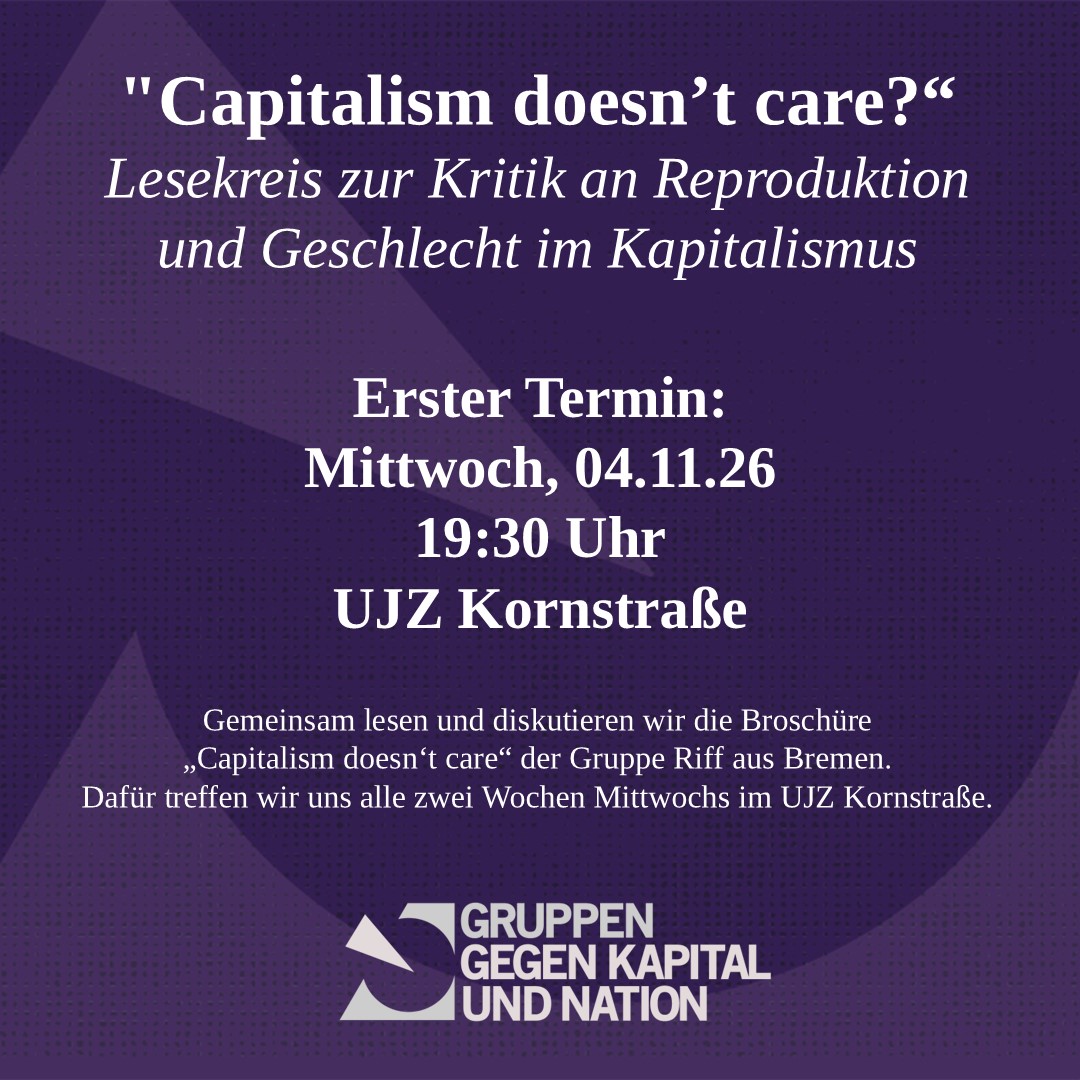 Lesekreis zur Kritik an Reproduktion und Geschlecht im Kapitalismus