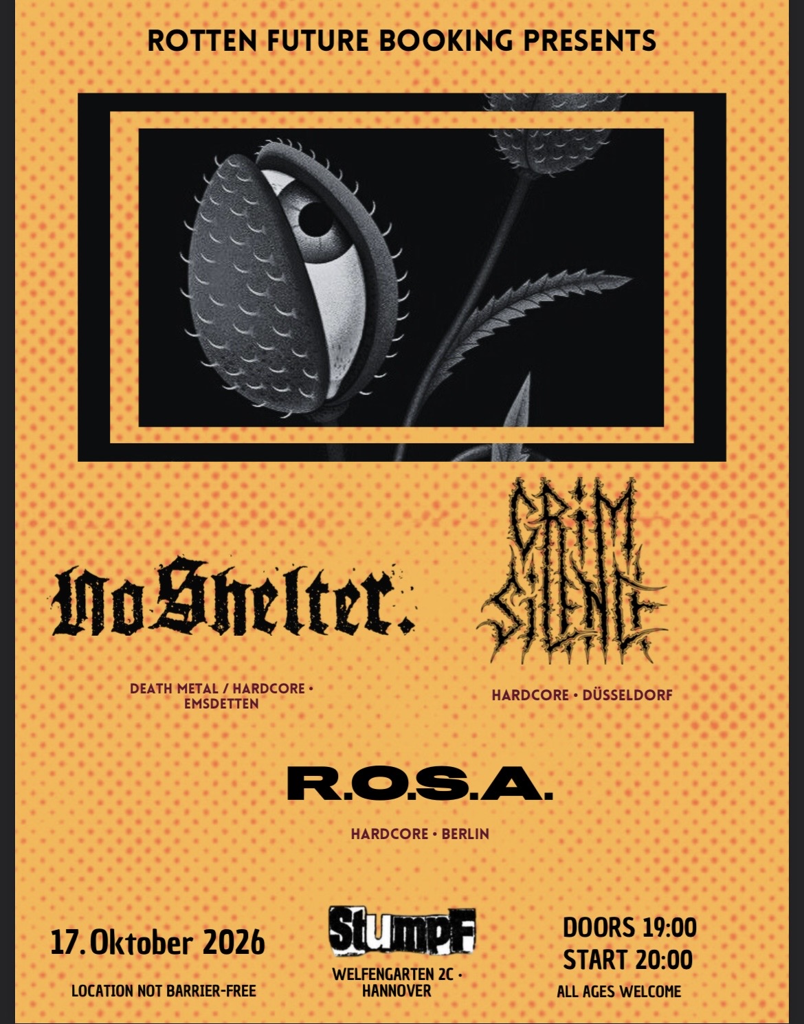 HC im Stumpf: NoShelter., RO.S.A, Grim Silence
